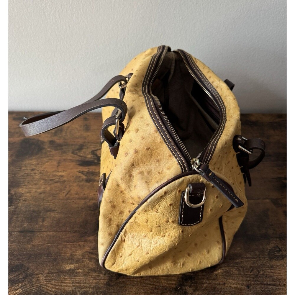 Dooney & Bourke 1975 Ostrich Leather -Yellow Handbag/Purse - Picture 5 of 9